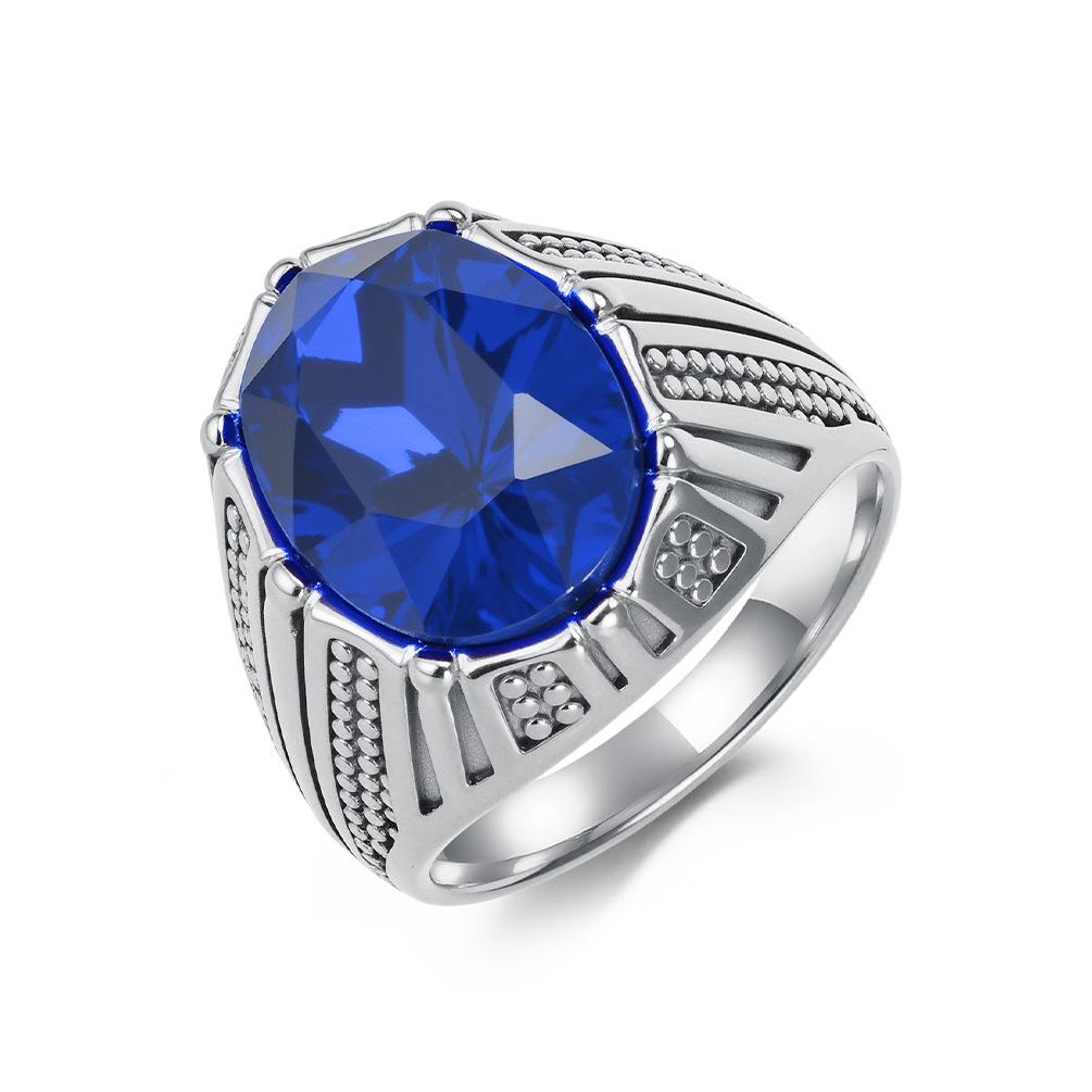 Anello da uomo in acciaio al tungsteno con intarsio di gemma di vetro, minimalista, di tendenza, da mignolo, per uomo, moderno, maschile, gioiello per il compleanno