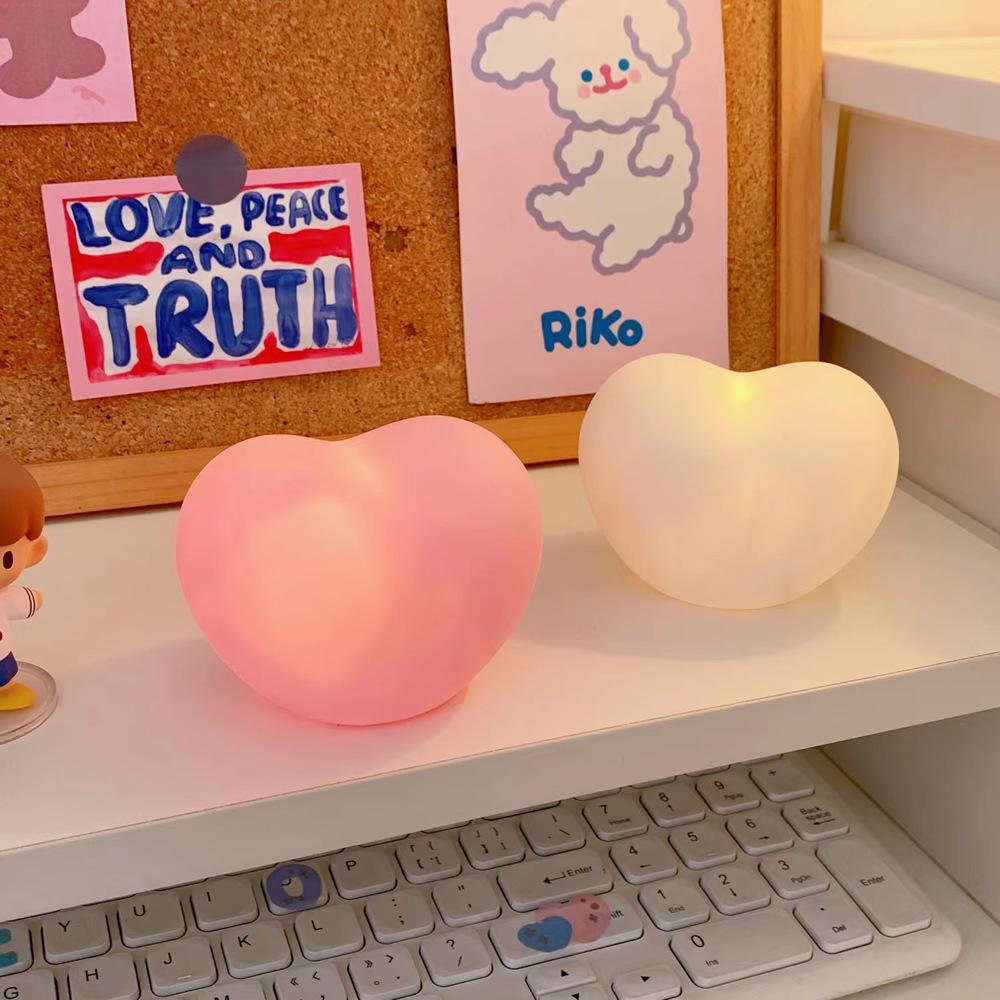 1PC Creative Love Heart LED 3D Lamp Wedding Romantic Red Pink Night Light Ornament Birthday Home Ambient Light Decoration