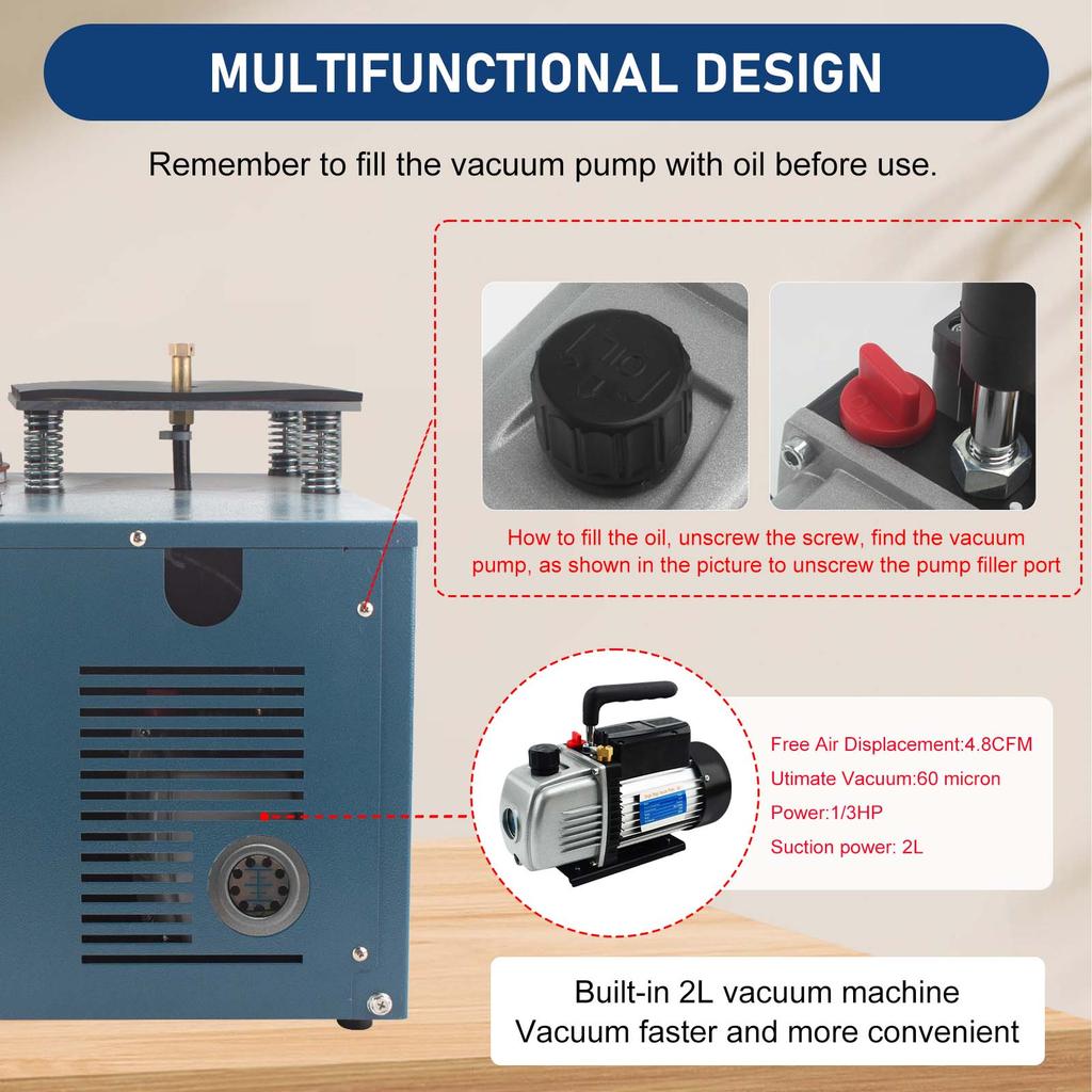 Jewelry Vacuum Casting Machine - Limited-Time 10% OFF 3-in-1 Gold Melting, Vacuum Investing & Casting All-in-One Unit with 3 CFM Pump