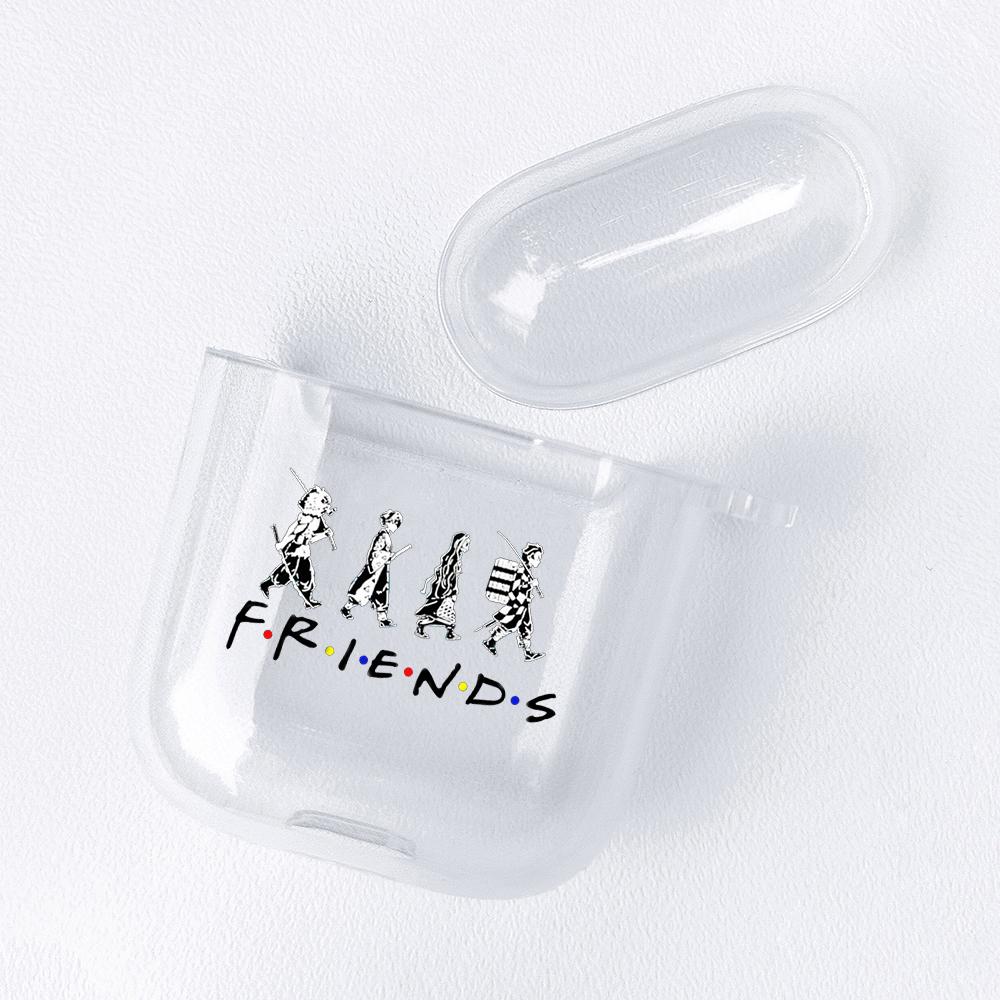 Demon Slayer Nezuko Zenitsu Tanjirou Transparent Airpods-veske for Funda Airpods 2/1-deksel Kimetsu No Yaiba Soft TPU-veske Coque