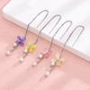 Dopamine Flower Earline Sweet Fresh Cute Girl Internet Celebrity Ear Jewelry Long Tassel Colored Petal Earrings