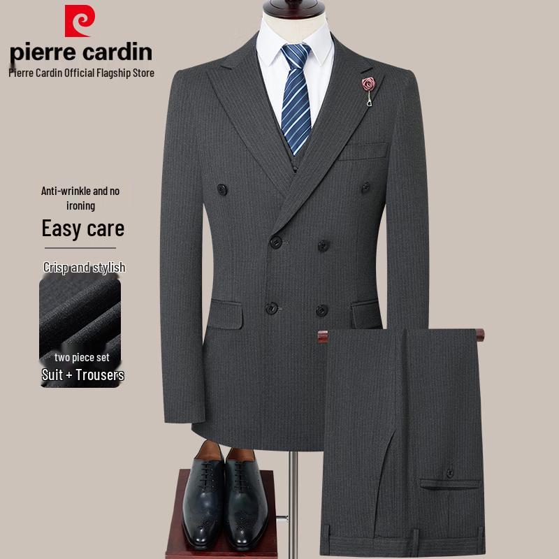 Pierre Cardin Men s Slim Fit Striped Business Suit Set 195/4XL