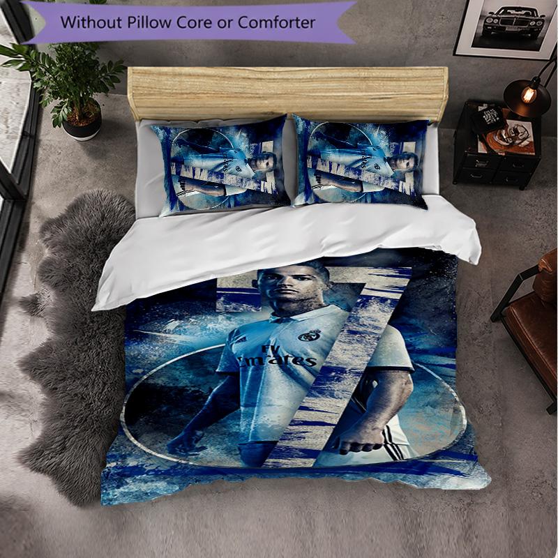 Biancheria da Letto a Tema Cristiano Ronaldo Set 3 Pezzi Copripiumino Biancheria da Letto Decorativa per Stanza Adolescenti Decorazione Casa