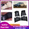 Car Floor Mat for Volkswagen VW Tiguan L R-Line LWB 2017~ Leather Foot Inner Liner Waterproof Carpet Pad  Accessories