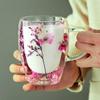 Double Layered Dried Flower Glass Cup Creative Pattern Mugs High Borosilicate Insulated Cup Kitchen Drinkware Home Accessories