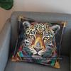 2D Colorful Leopard-Print Pillow For Decor Pattern Cushion Cover Suitable For Sofa Bedroom Car Pillow Cover
