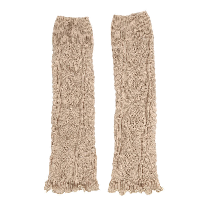 Damen Beinstulpen Lolita Lange Socken Gestrickte Fußabdeckung Armstulpe Herbst Winter Häkeln Haufen Socke Stiefelbündchen