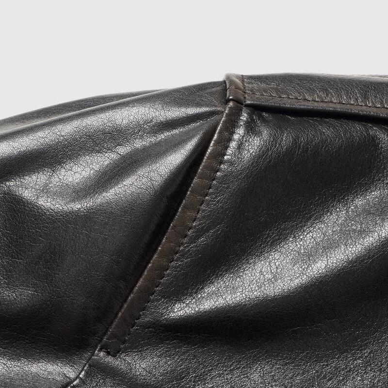 FIRS Men's Top Layer Cowhide Leather Lapel Jacket