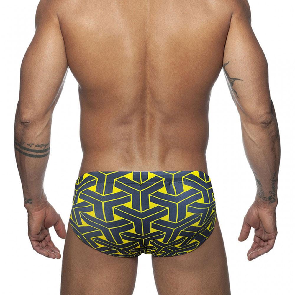 Men Swim Briefs Trunks Color Blocking Fashion Print Tight Fit Sexy Swimwear Beach Wear Tanning Surfing GYM