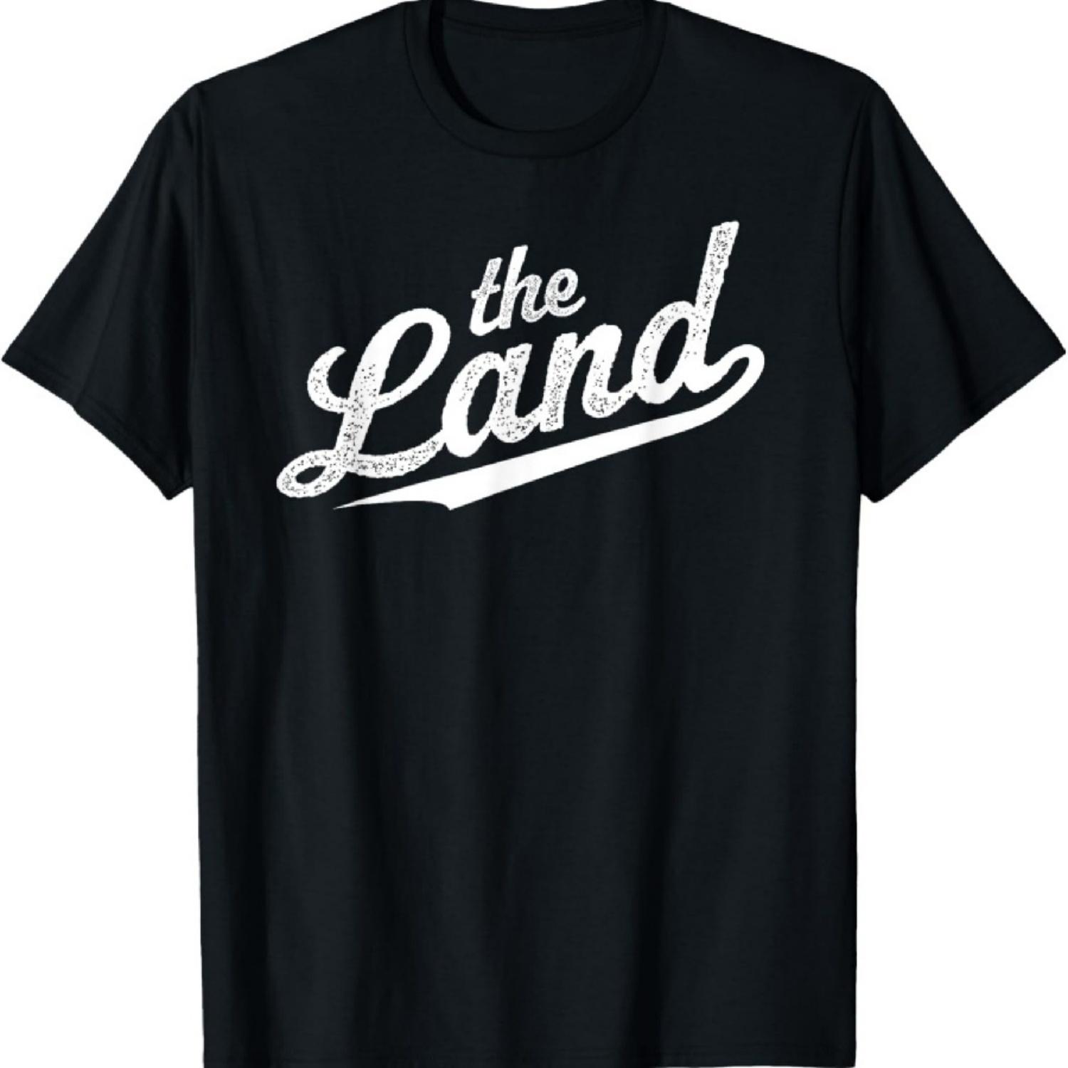 Ретро Футболка с сувенирным дизайном The Land Кливленд Огайо, рукописный шрифт XXXXXL чёрный