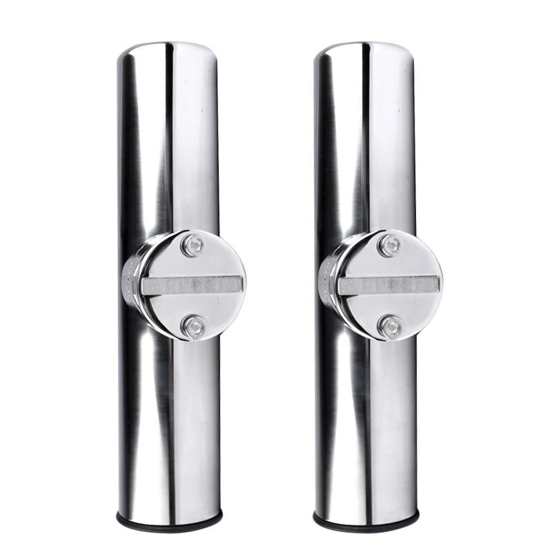 2PCS High Quality Marine Accessories Boat Stainless Steel Clamp On Fishing Rod Holder Rails for 7/8'' To 1'' Tubes