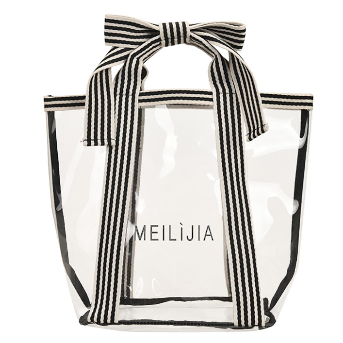 

Tote Beach Transparent Cute Clear Ribbon Bag [DIVA Rose] Bag, Women s Bag, Handbag, Bag, Lightweight, Bag, Stylish, Waterproof, (Clear)