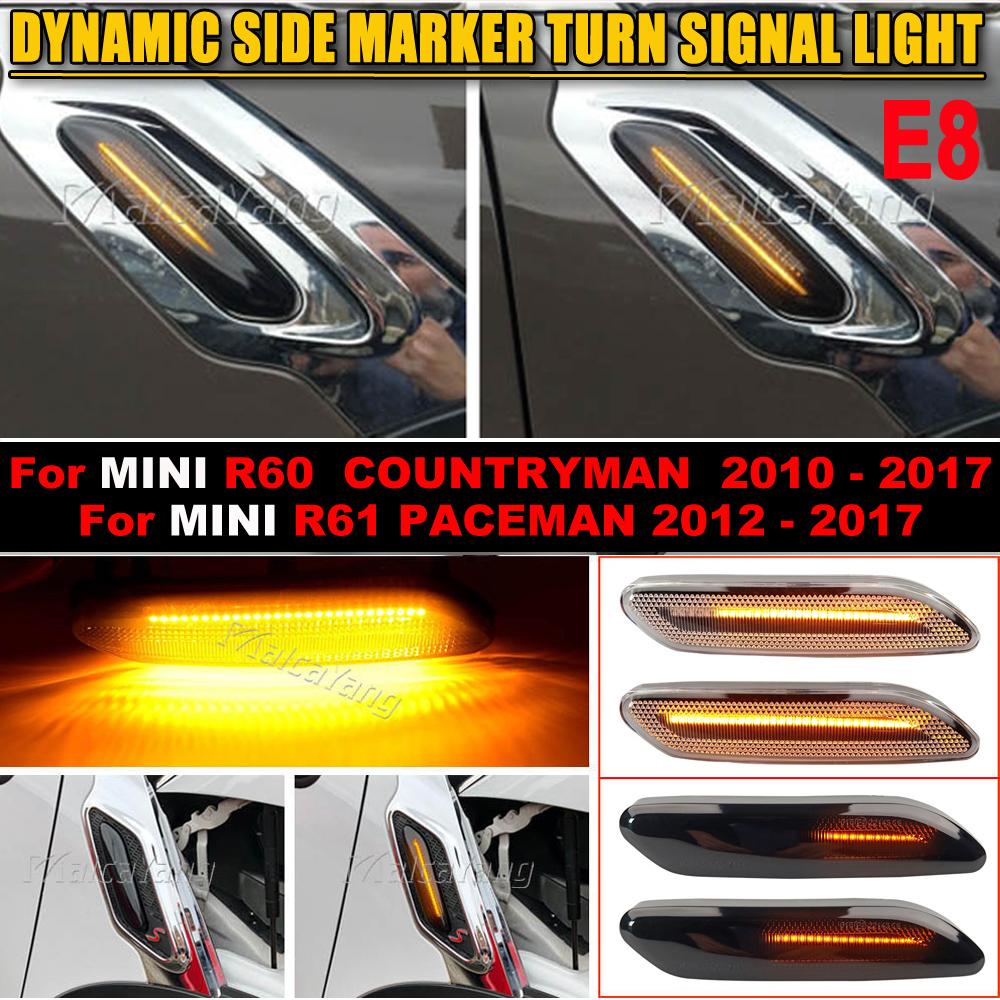 For BMW MINI COOPER R60 R61 COUNTRYMAN PACEMAN Dynamic LED Side Marker Indicator Lamp Turn Signal Fender Lights