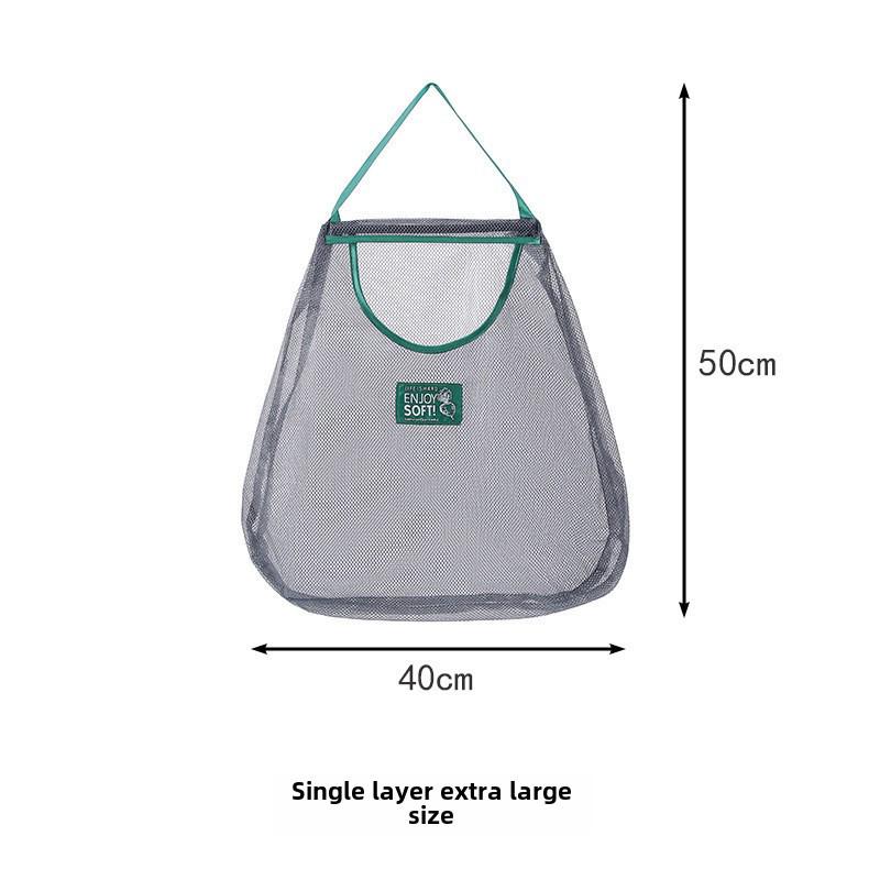 

Портативная сетчатая сумка для хранения фруктов и овощей — воздухопроницаемая, удобная для переноски, идеально подходит для лука, имбиря и чеснока.