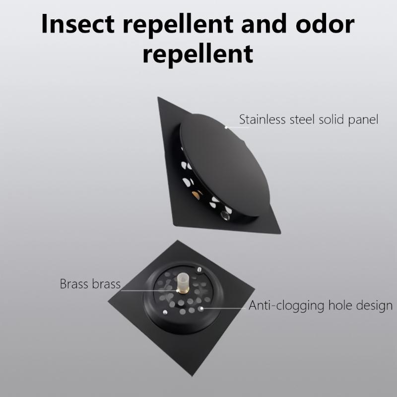 Foot Floor Drain Strainer Bounce Type Square Shower Floor Drain Prevent Backflow Shower Floor Drain Hair Strainer