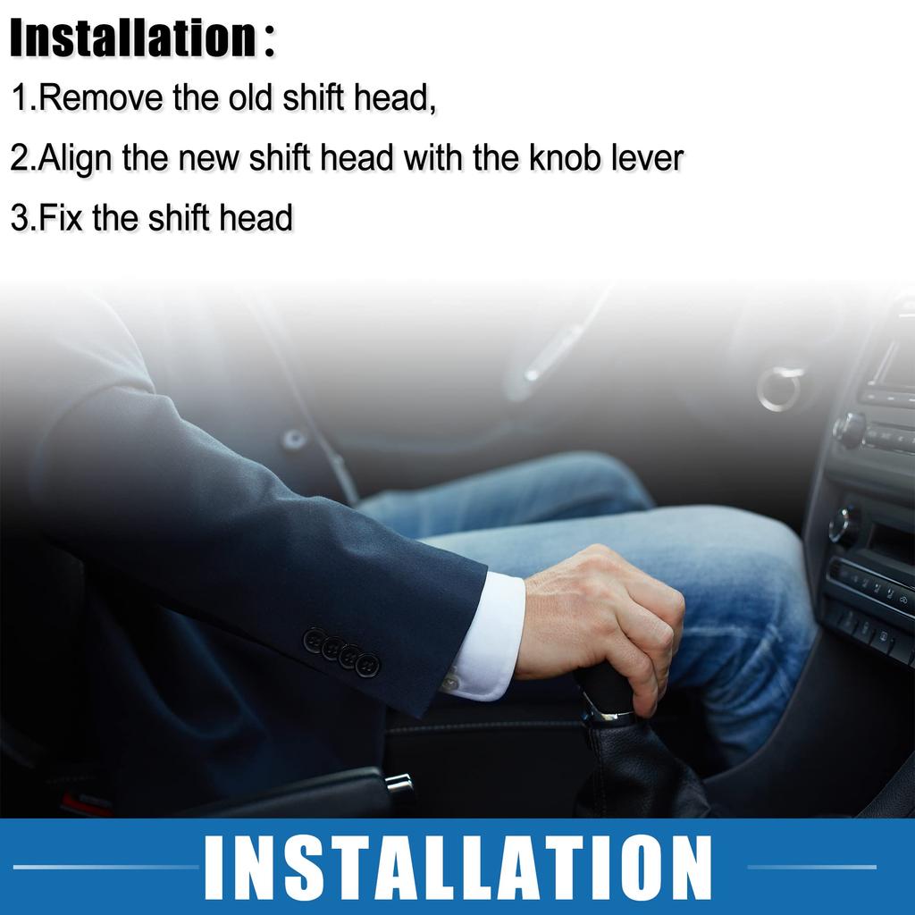 A ABSOPRO Gear Shifter Knob Shift Knob Frame Cover Trim Carbon Fiber Pattern Fits Mazda CX-3 CX-9 2016-2022 Plastic Black