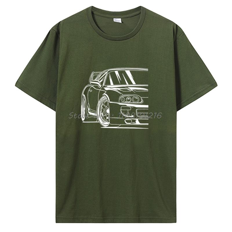 Oversized T-shirt Men Cotton T Shirt Race Car 2JZ JDM Tshirt Men's Clothing Oversized Unisex Tops Streetwear Tees