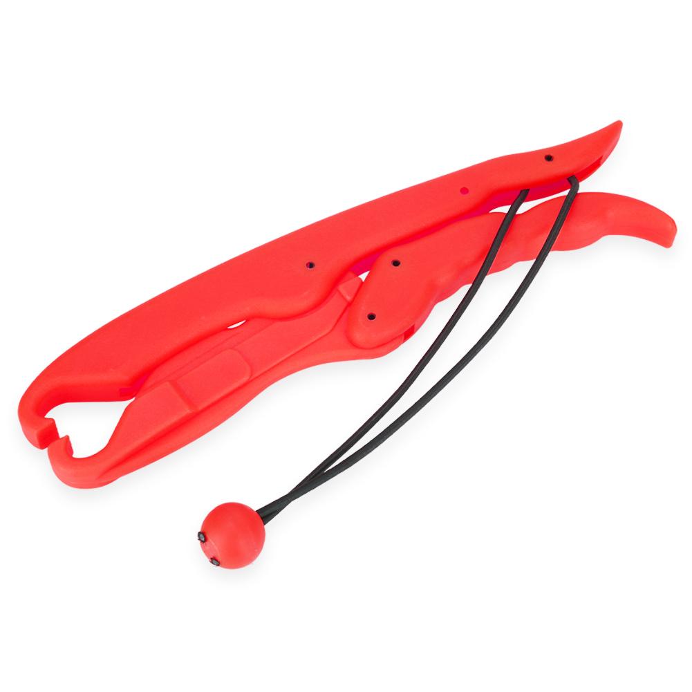 Durable Floating Fish Lip Grip Gripper Grabber with Elastic Lanyard Fishing Tackle(Red L)