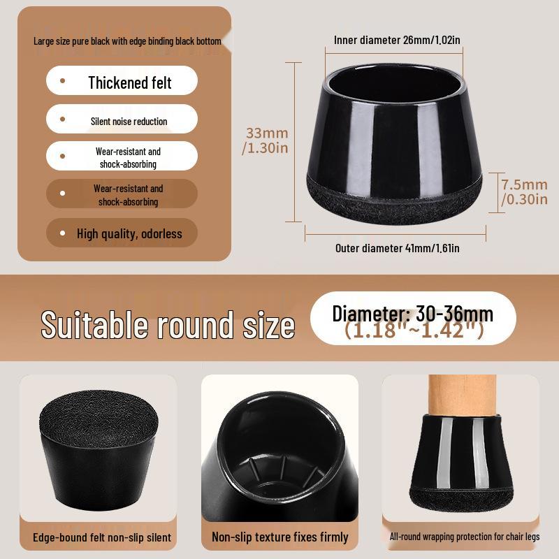 Reinforced Non-Slip Silent Chair and Table Leg Covers with Wear-Resistant Foot Pads