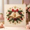 Framed Pearl Bead Art Set with Christmas Bells Design DIY Sparkling Canvas Painting Relaxing Hobby Gift for Holiday Room Decoration