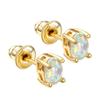 Wish European and American Ins Simple Style Oval Opal Stud Earrings Mini Cute Versatile Girl Heart Earrings
