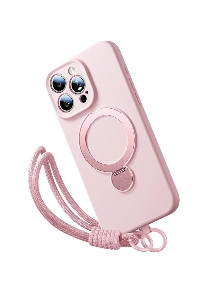 Liquid Bracket Lanyard Phone Case For iPhone 16 Pro Max 15 14 13 Pro Max 16Plus 360° Rotation Stand Wrist Strap Cover 16 Pro Max