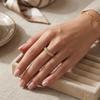European & American Fashion 18K Gold-Plated Stainless Steel Ring with Inlaid Diamond - Women's Exquisite & Versatile Jewelry