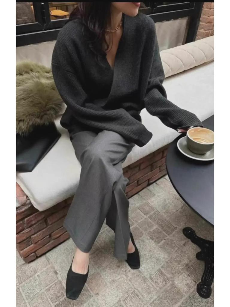 Autumn Old Money Loose Knit Cardigan Sweater
