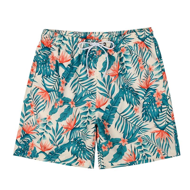 

Leaves Flowers 3d Printed Shorts Men Hawaii Flamingo Banana Beach Shorts Outdoor Sports Fitness Surf Quick Drying Board Shorts XXS