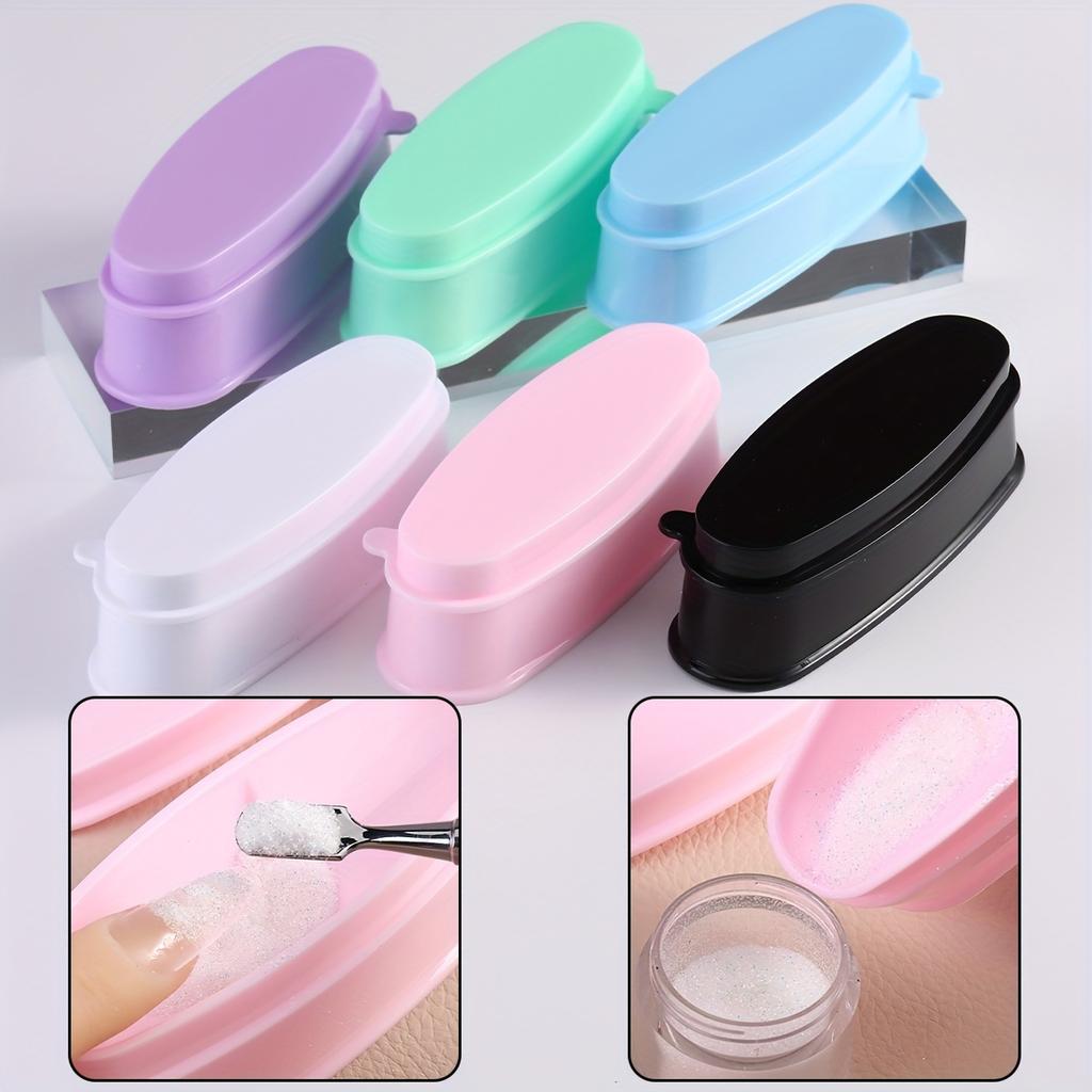 1 Pack Nail Art Glitter Recycling Box Dip System Duster Glitter Sequins Rhinestone Container Holder Nail Art Storage Nail Art Tools Salon