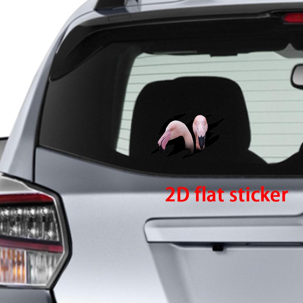 1PC 2D Flat Stickers Flamingo Animal Car Stickers Luggage Refrigerator Wall Stickers Laptop Toilet Stickers
