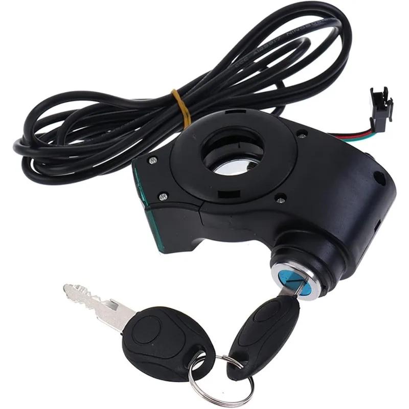 Electric Bicycle Thumb Throttle Voltmeter Digital with Key Lock E-Bike Finger Thumb Throttle Voltage Display Switch Power