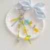 Tassel Beaded Keychain Pink Flower Hangings Ornaments Cute Bag Charm
