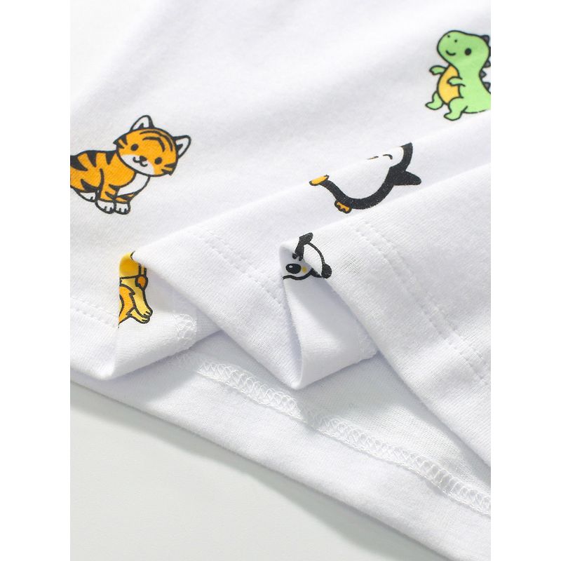 Boys and Girls Animal Short-Sleeved Polo Shirts T-Shirts Summer New Style Children's Clothing Medium and Large Children's Baby Tops Half-Sleeved 345