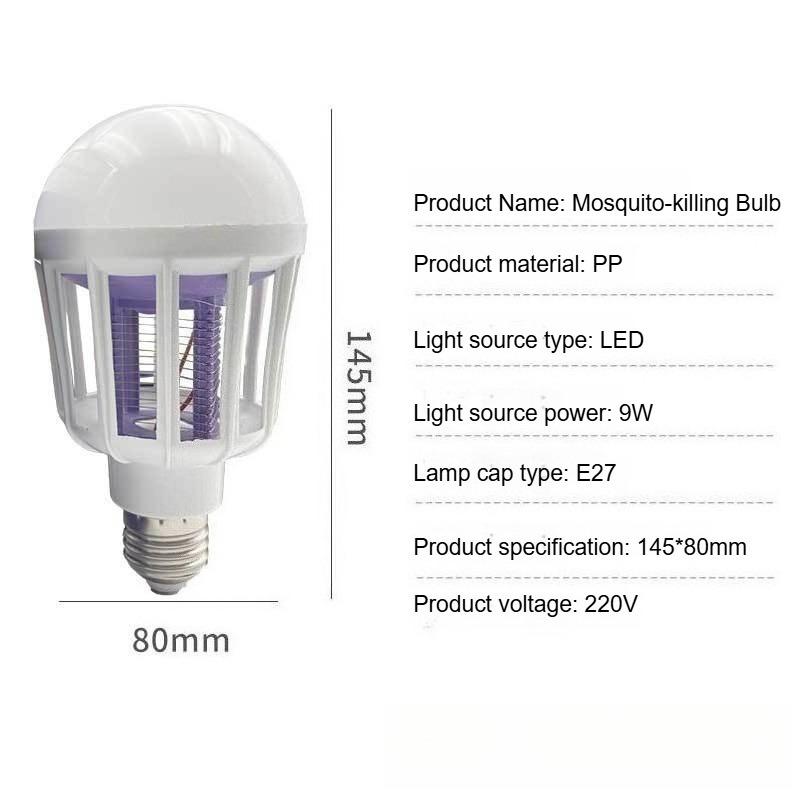 LED Mosquito Killer Light Bulb Bulk 2 In 1 Electronic Lamp for Fruit Flies Bug Fly Insect Suitable for Indoor Entryway Patio Doorway Corridor Mosquito