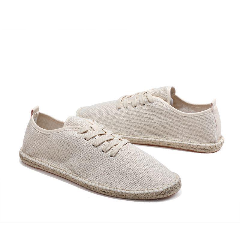 Men 'S Shoes Breathable Fisherman 'S Shoes Straw Flat Linen Canvas Shoes Men 'S Breathable Casual Small White Shoes
