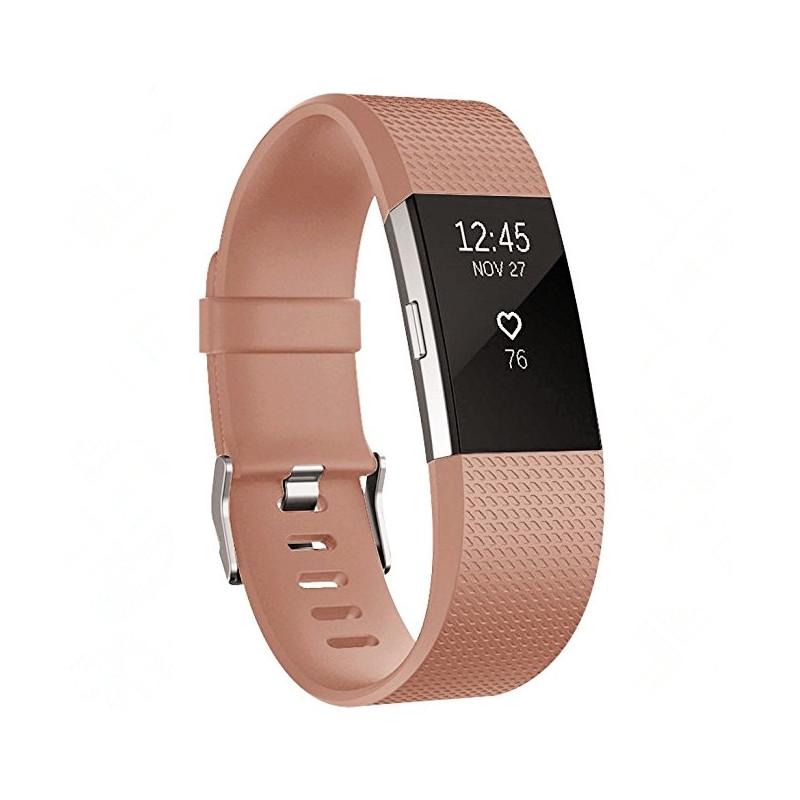 Bracelet à maillons en acier de type cowboy pour Fitbit Charge 2 (doré