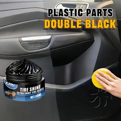 KJM 30ml Mehrzweck Autoreparaturwachs, Reifenglanzwachs, Lang anhaltender schwarzer Glanz und Schutz, Geeignet für Sitze, Exterieur-Kits