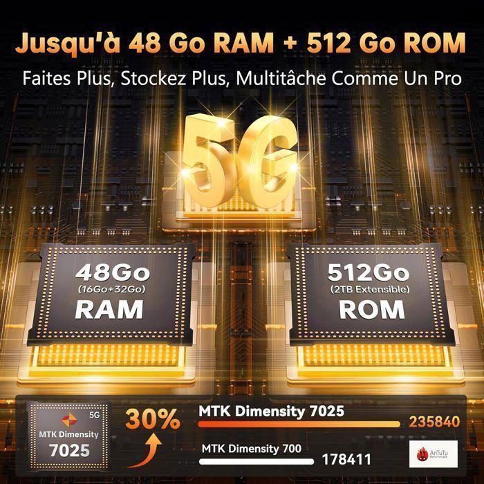 Rugged 5G Smartphone OUKITEL WP55 Pro 48GB+512GB 6.6" 120Hz 11000mAh Unbreakable Telephone Android 15 108MP Dual SIM/NFC/OTG Orange