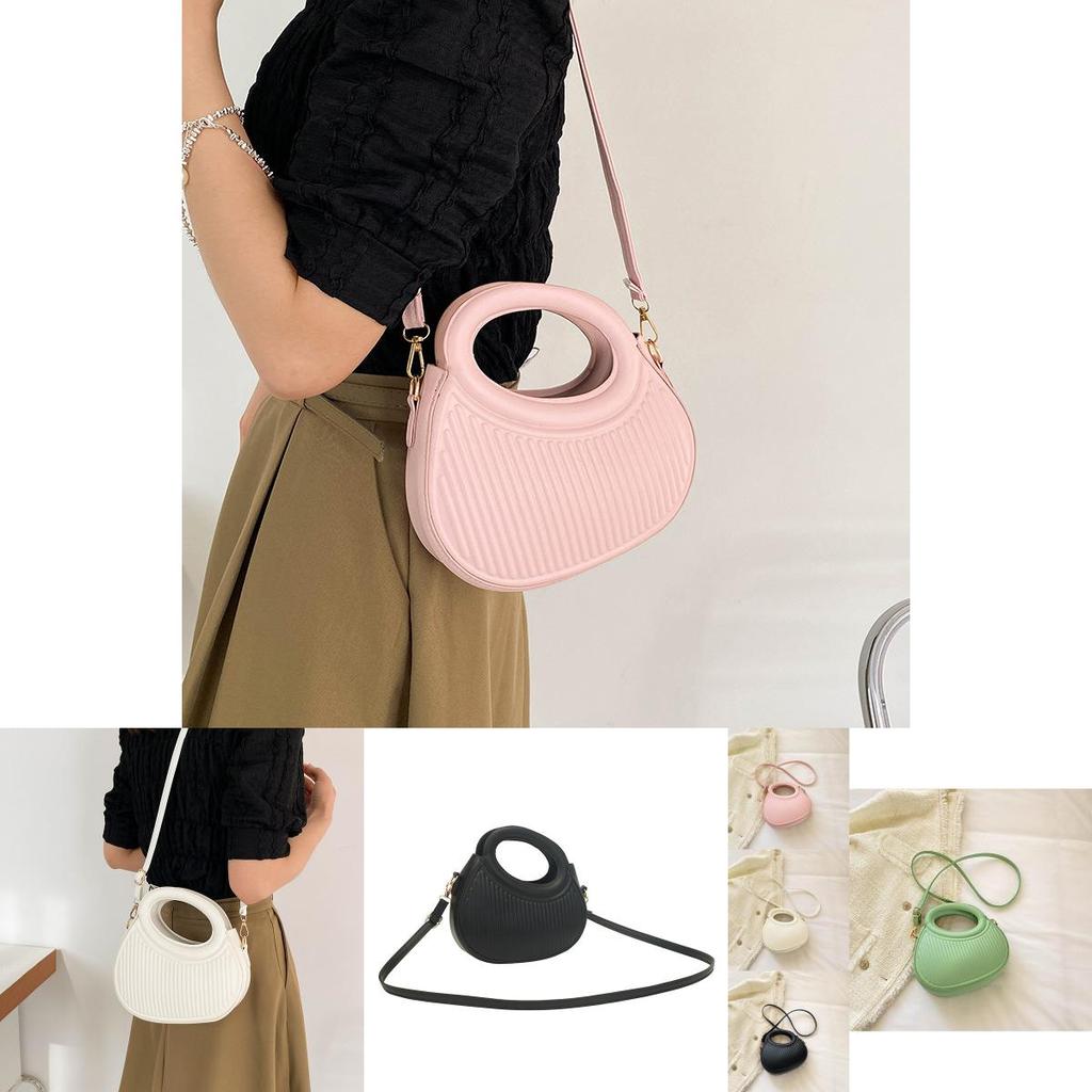 Stylish Summer 2023 Pu Womens Handbag Trendy Round Purse With Zipper Closure