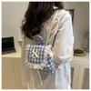 1Pcs Large Capacity Bow Shoulder Bag Multi Functional Korean Style Lace Plaid Backpack Travel Canvas Backpack Book Bag
