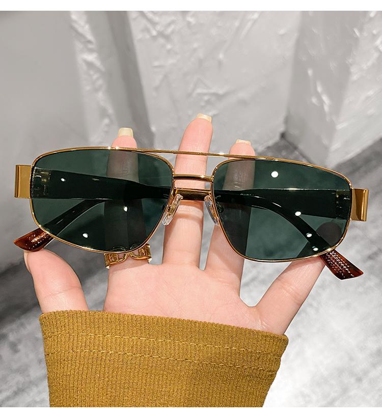 Trendy Punk Metal Frame Pilot Sunglasses Women Men Brand Designer Retro Luxury Black Green Lens Shades Sun Glasses Male