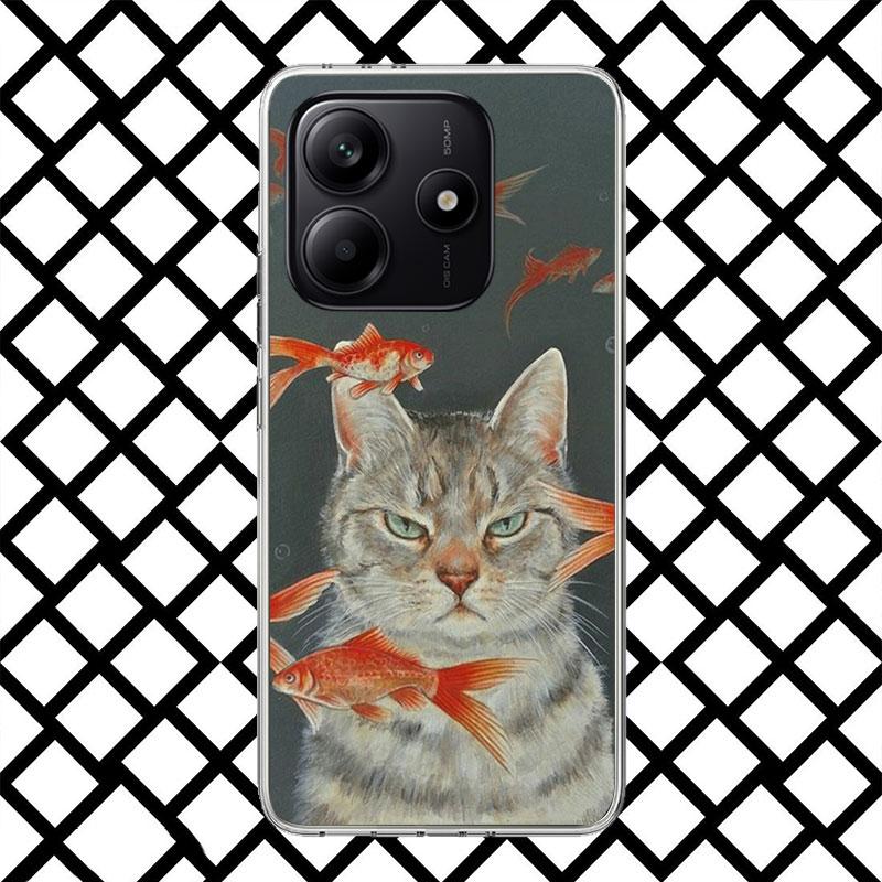 

Cute Cartoon Lucky Cats Phone Case for Xiaomi Redmi Note 15 14 14S 13 12 12S 11 Pro Plus 11E 11T 11S 10S 5G Soft Cover Fundas Re Redmi Note 13 4G