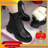 Women's Genuine Leather Martin Boots: Thick Sole, Plus Velvet, Wool-Lined, Warm, British Style, Autumn/Winter Snow Boots.