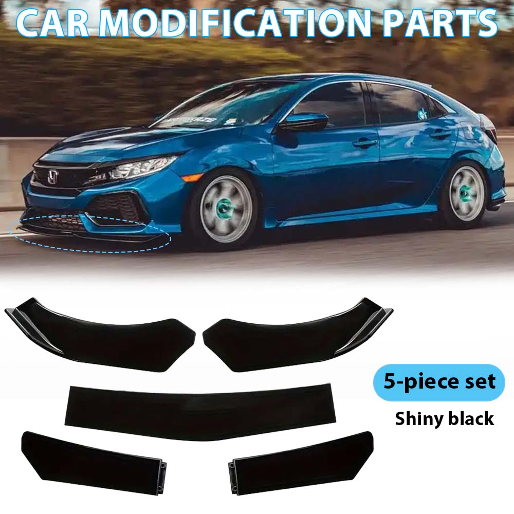 5Pcs Universal Car Front Bumper Separator Bumper Lip Body Kit Thickened ABS/PP for sedans/SUVs/hatchbacks Car Accsesories