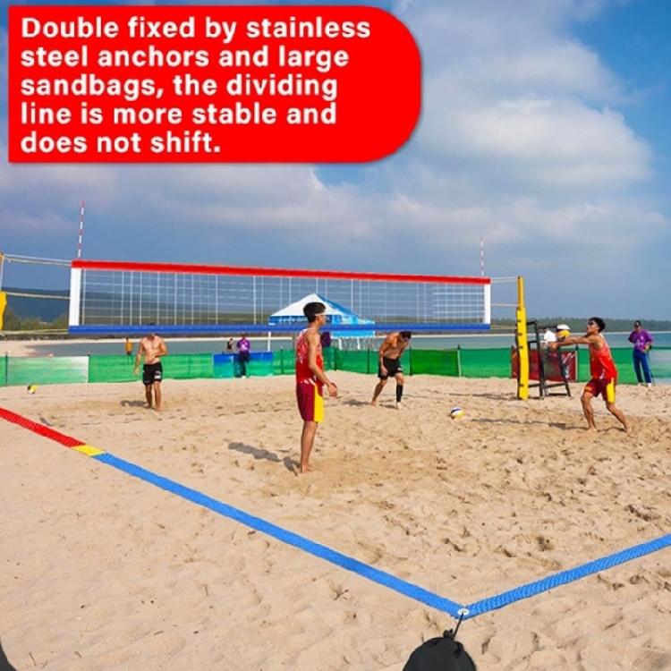 Outdoor Volleyball Boundaries Line with Ground Nails Volleyball Courts Webbing Marker for Sand Outdoor Grass Backyard