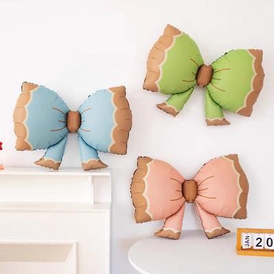 Wind Large Pink Blue Matte Bow Aluminum Film Balloon Children'S Birthday Decoration Party Scene Arrangement
