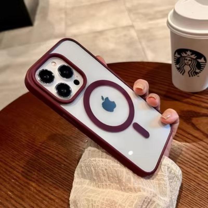 Applicable To Apple 17 Magnetic Charging Mobile Phone Case IPhone 16 ProMax Macaron Transparent 15 Drop Protection Case 14