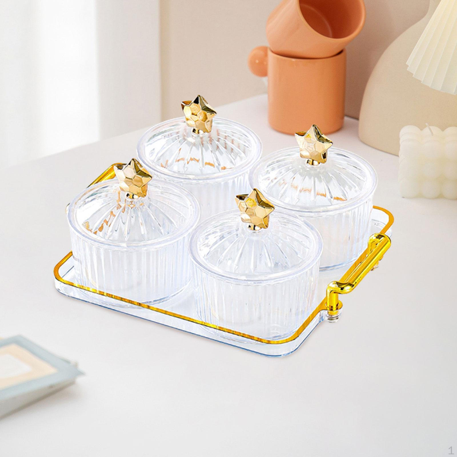 

Контейнер для сервировки конфет и орехов, разделенные тарелки, разделенный поднос для фруктов, поднос для сушеных фруктов с 4 Grid