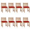 Day and Night - Day and Night Garden Chairs 8 Units Solid Teak Wood with Cushions
